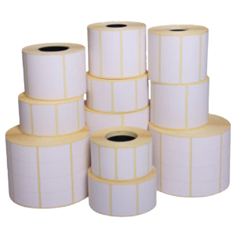 rolls of blank thermal labels