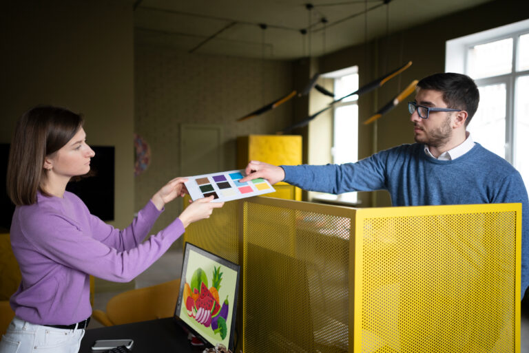 people sharing work
