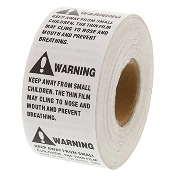 advisory labels on a roll