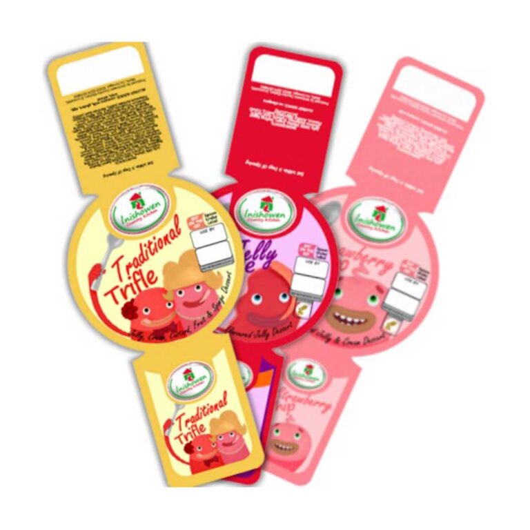 example of some dessert labels for use on food packaging