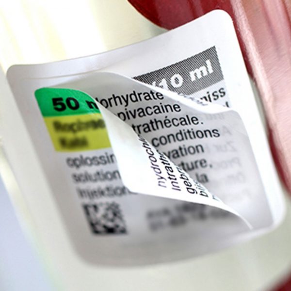 example image of a piggy back label suitable for small products with large information requirements
