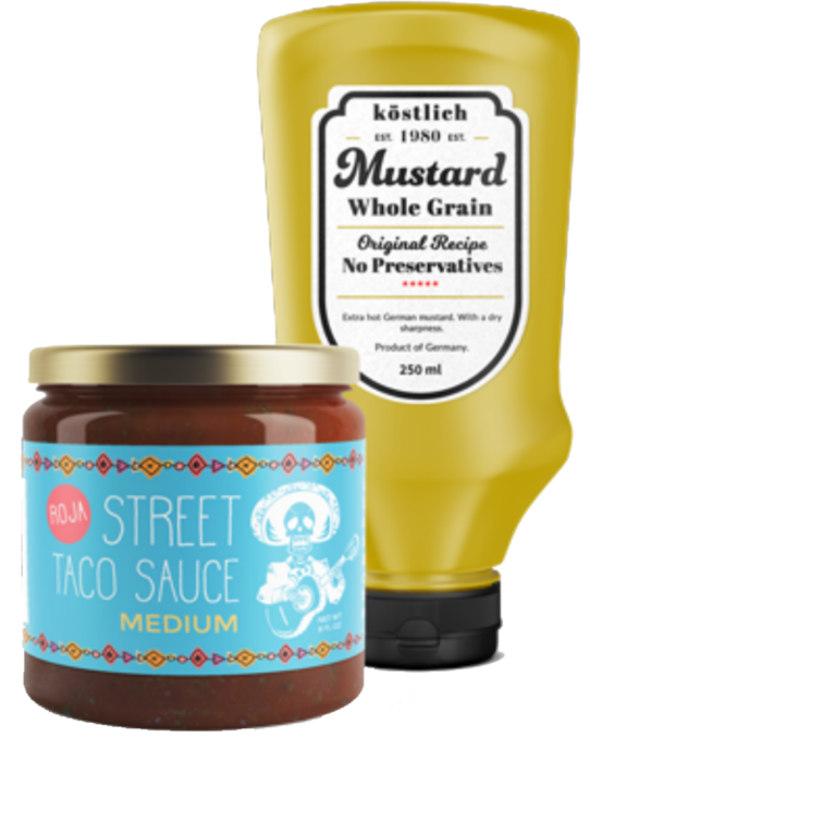 example of food labels on products