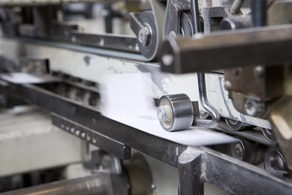 Image of a thermal transfer printing process occurring