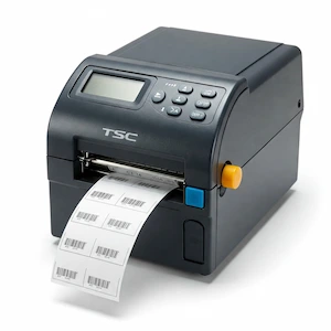 Image of a desktop label printer with usb host creating label stock